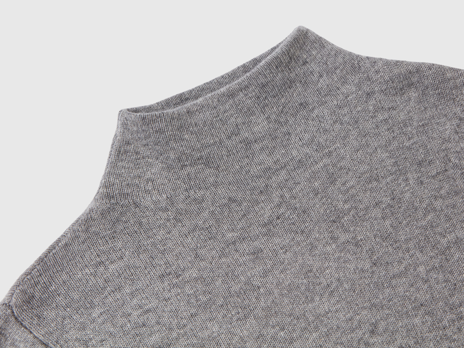 Vestito midi in misto cashmere da donna grigio chiaro 3 | Benetton Outlet