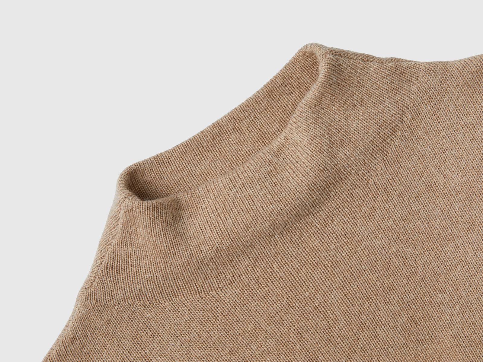 Vestito midi in misto cashmere da donna beige 3 | Benetton Outlet