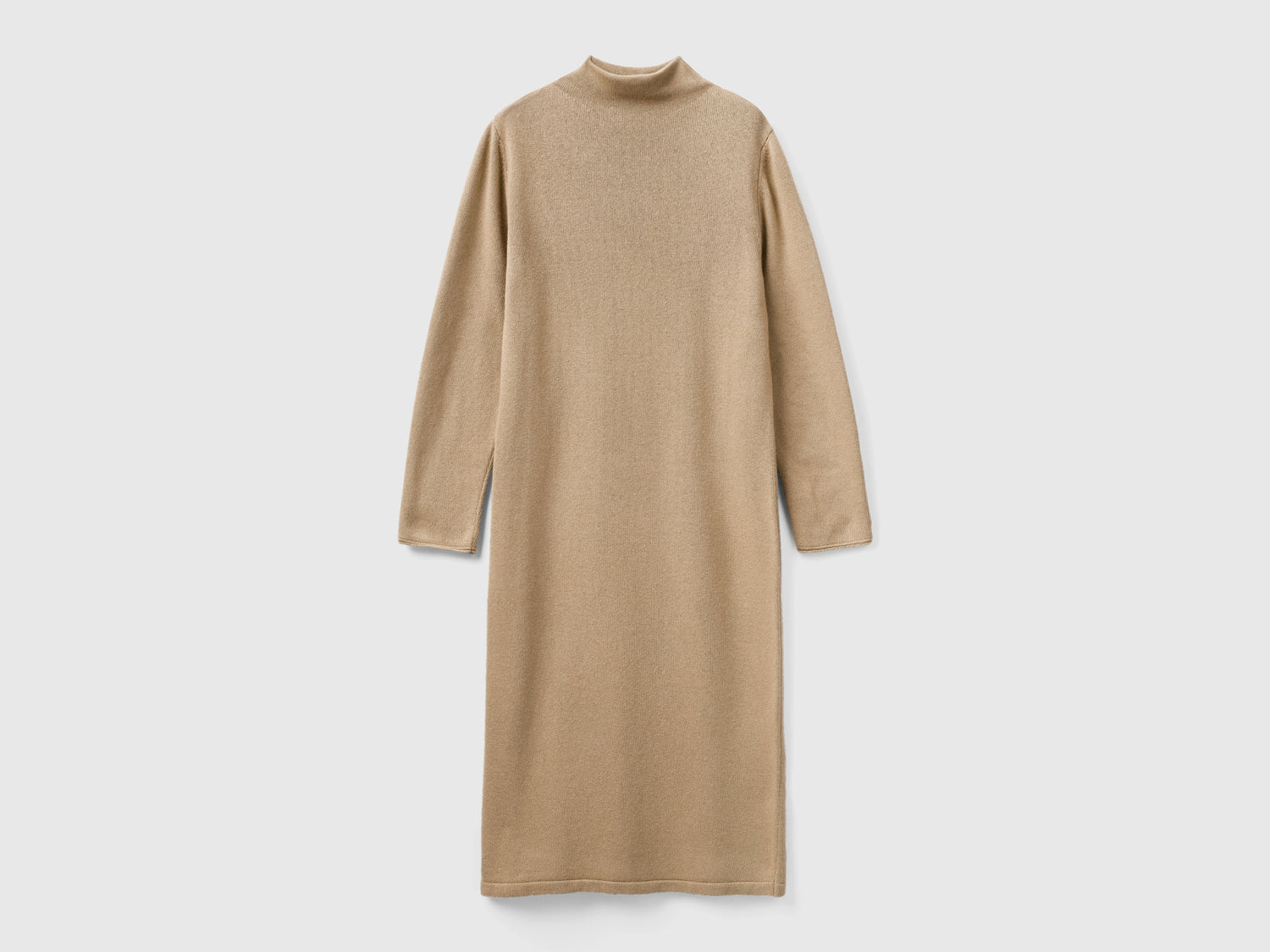 Vestito midi in misto cashmere da donna beige | Benetton Outlet