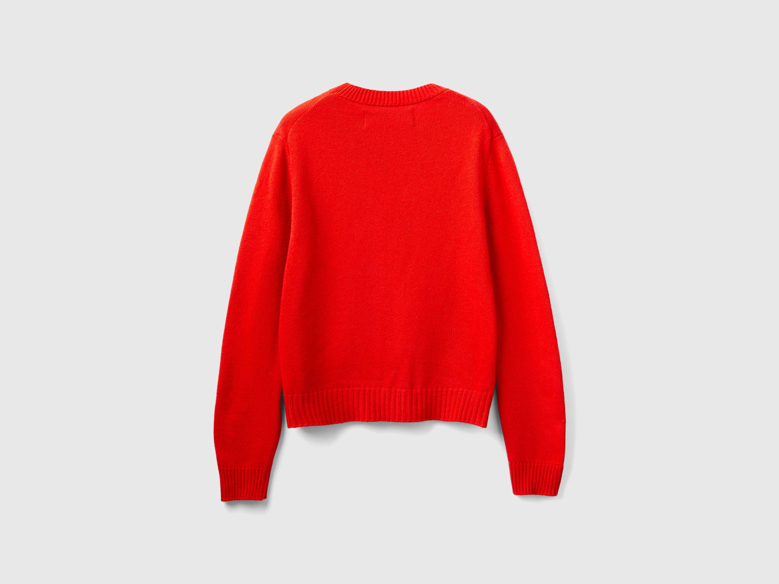 Maglioncino con intarsio coniglio da donna rosso 2 | Benetton Outlet