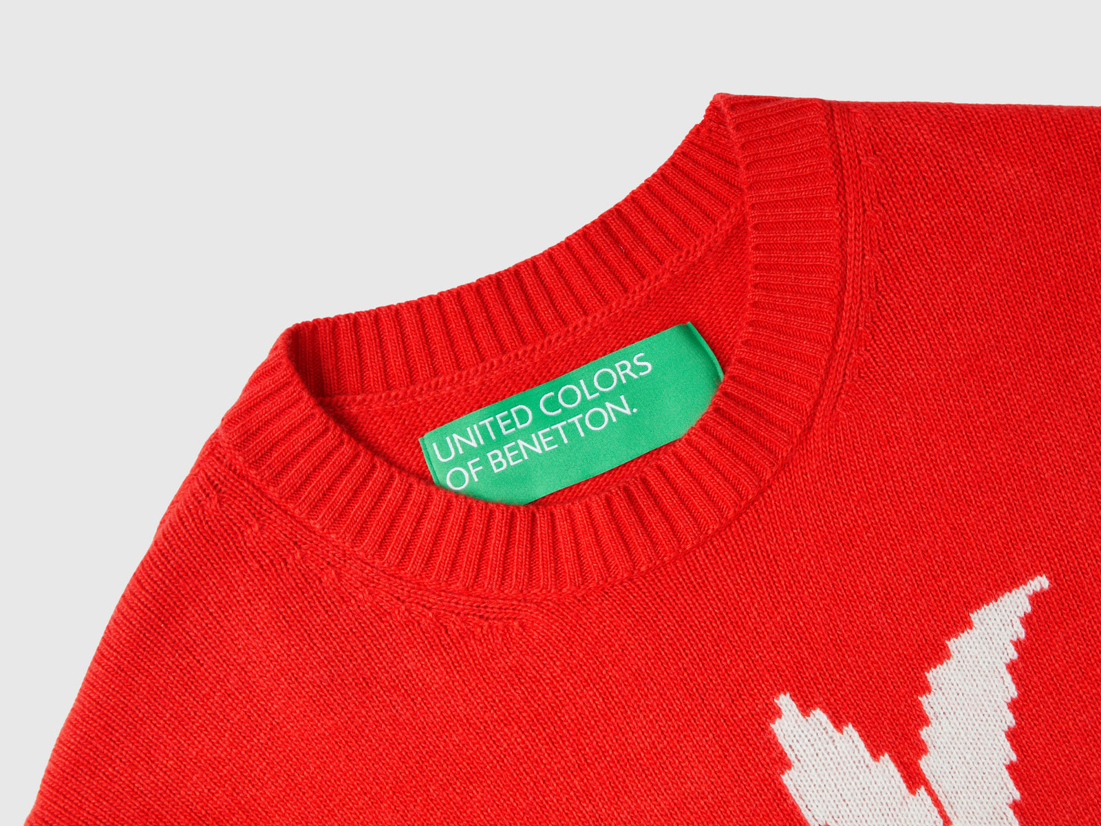 Maglioncino con intarsio coniglio da donna rosso 3 | Benetton Outlet