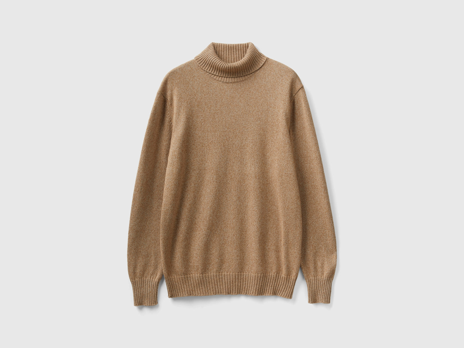 Dolcevita in misto lana e cashmere da uomo beige | Benetton Outlet