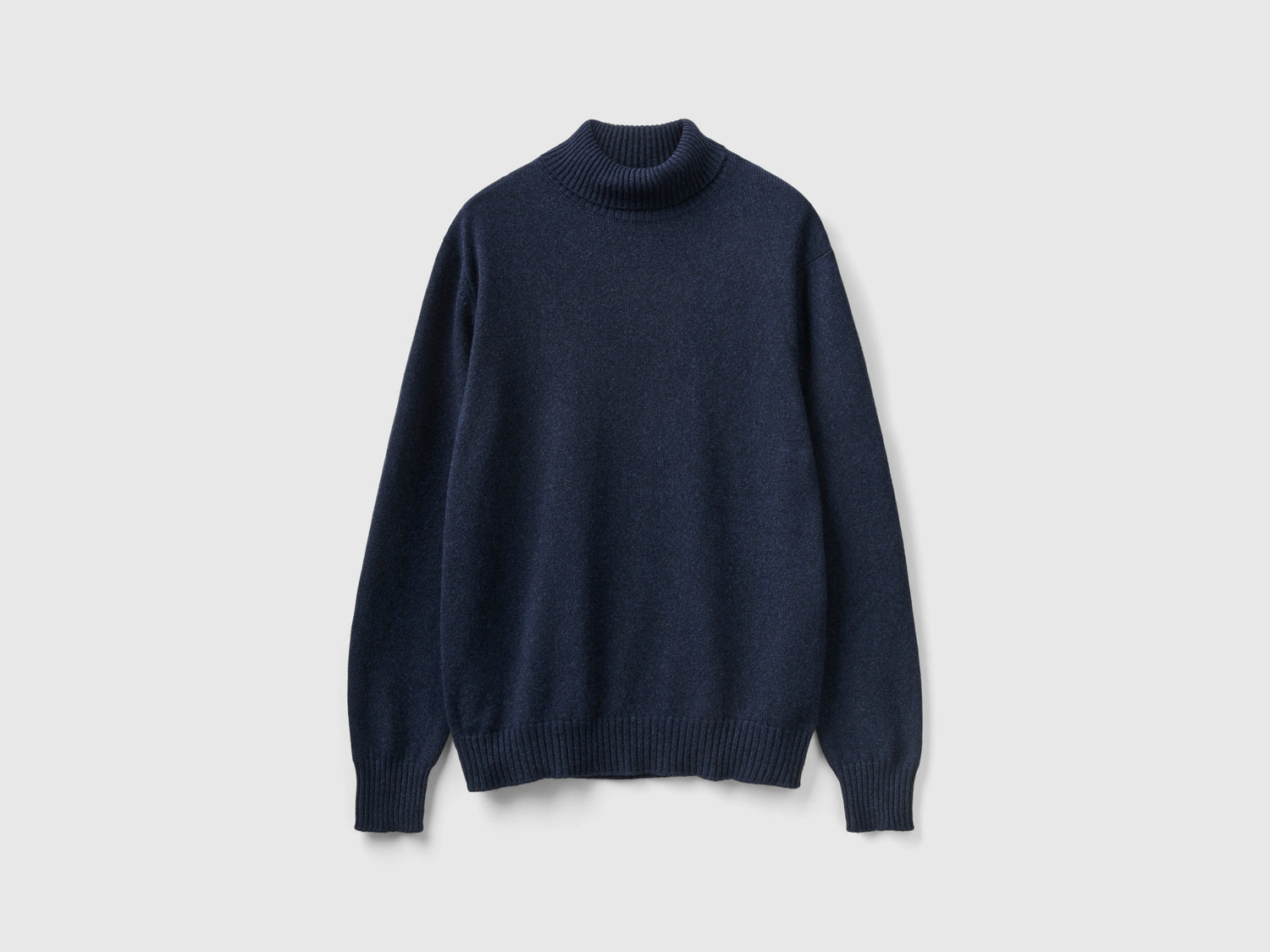 Dolcevita in misto lana e cashmere da uomo blu scuro | Benetton Outlet