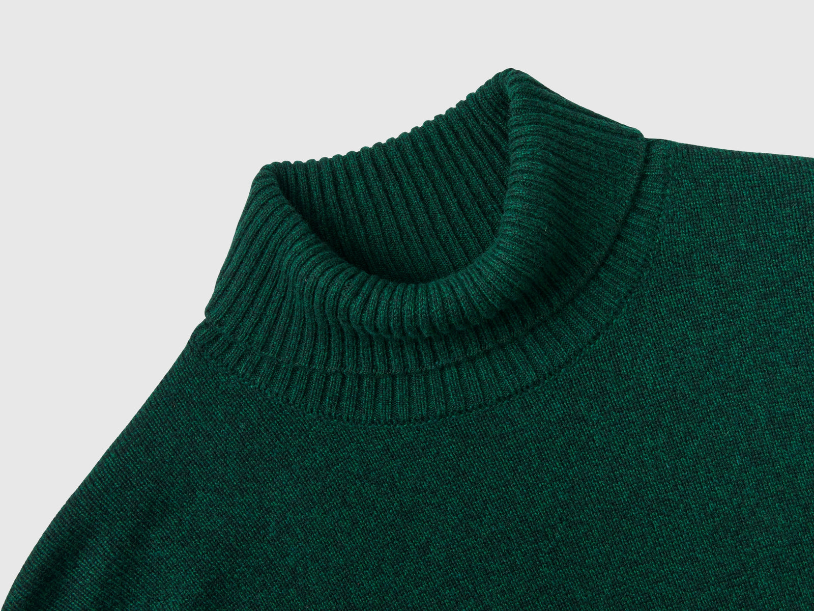 Dolcevita in misto lana e cashmere da uomo verde scuro 3 | Benetton Outlet