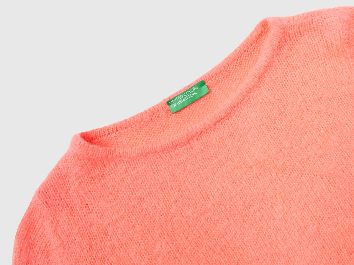 Maglia cropped in misto mohair