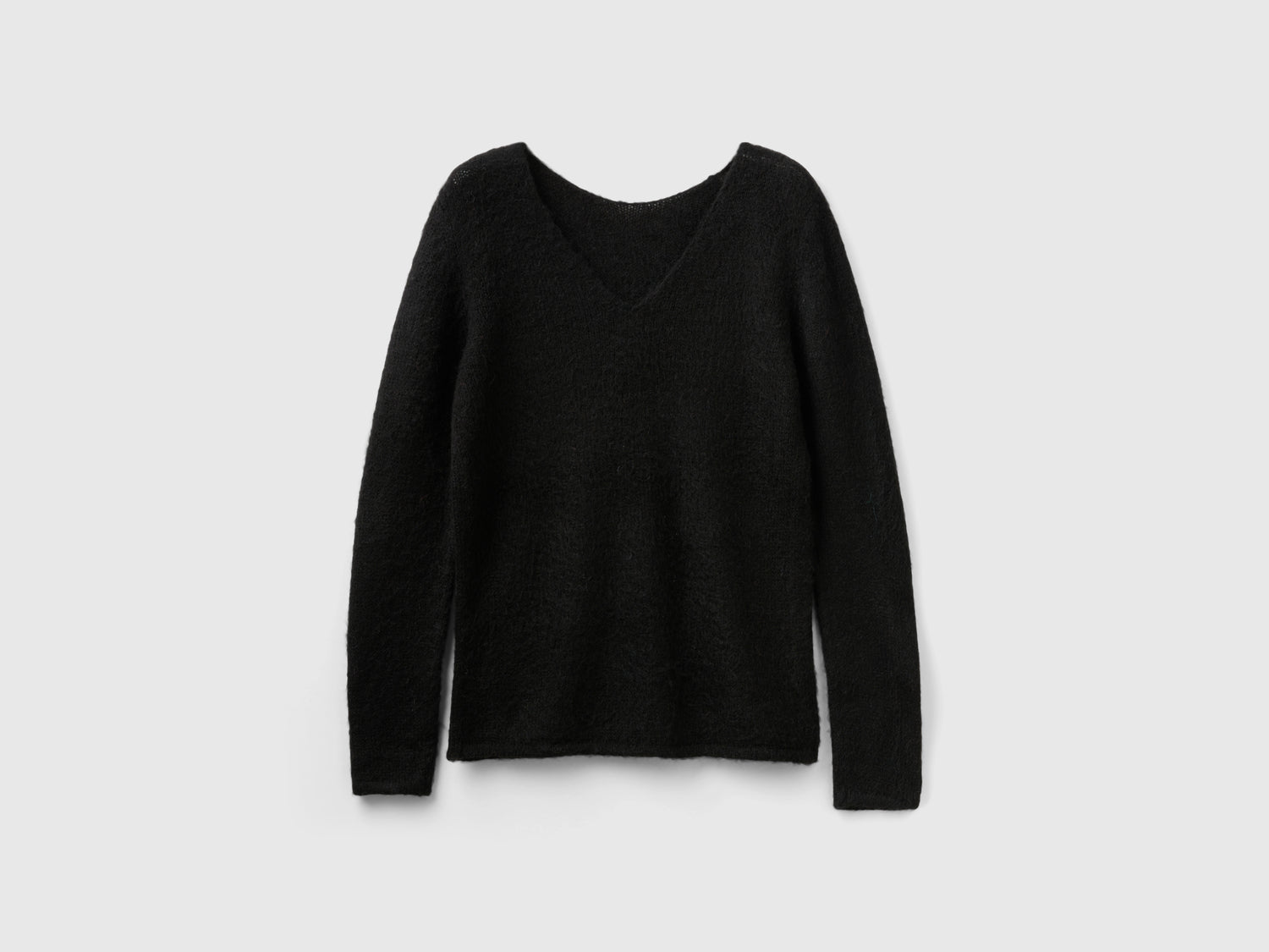 Maglia in misto mohair regular fit da donna nero | Benetton Outlet