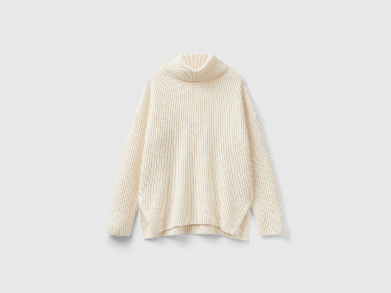 Dolcevita con collo ampio da donna bianco panna | Benetton Outlet