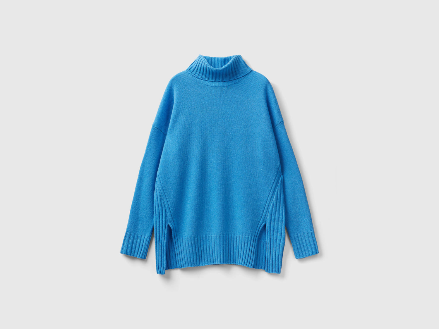 Dolcevita con spacchi da donna azzurro | Benetton Outlet