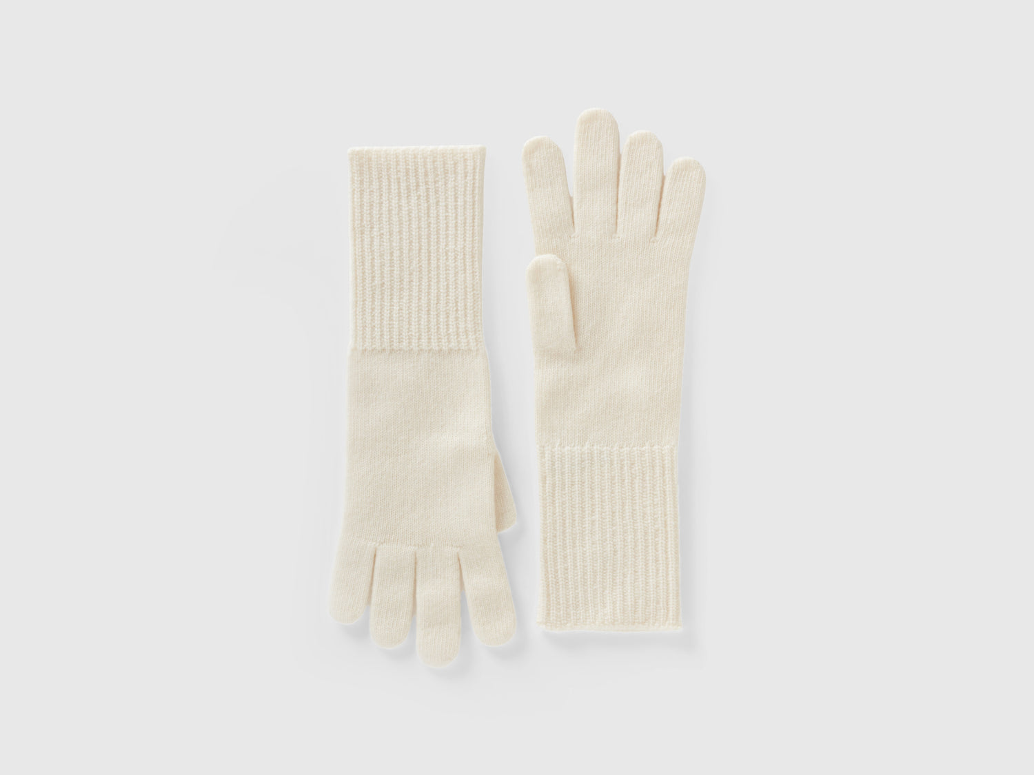 Guantes de mezcla de lana da donna bianco panna | Benetton Outlet