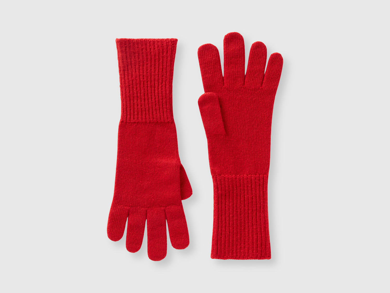 Guantes de mezcla de lana da donna rosso | Benetton Outlet
