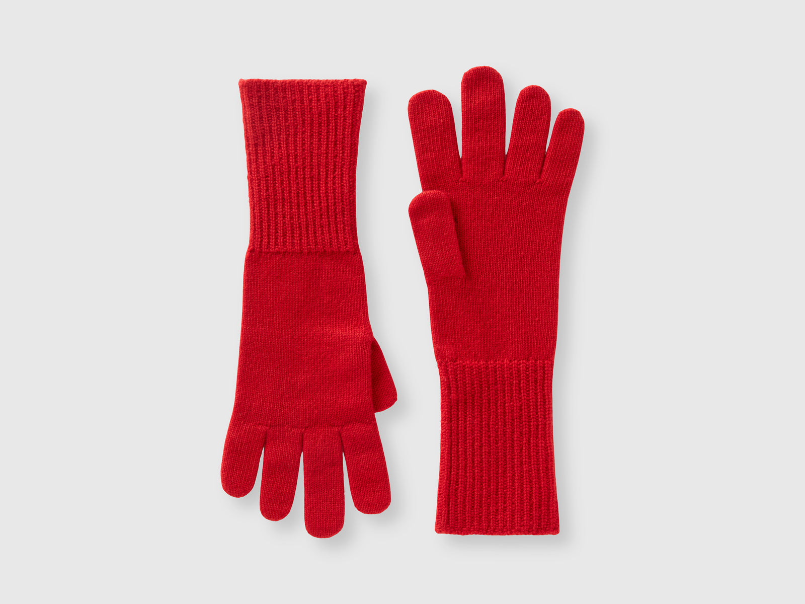 Guantes de mezcla de lana da donna rosso | Benetton Outlet