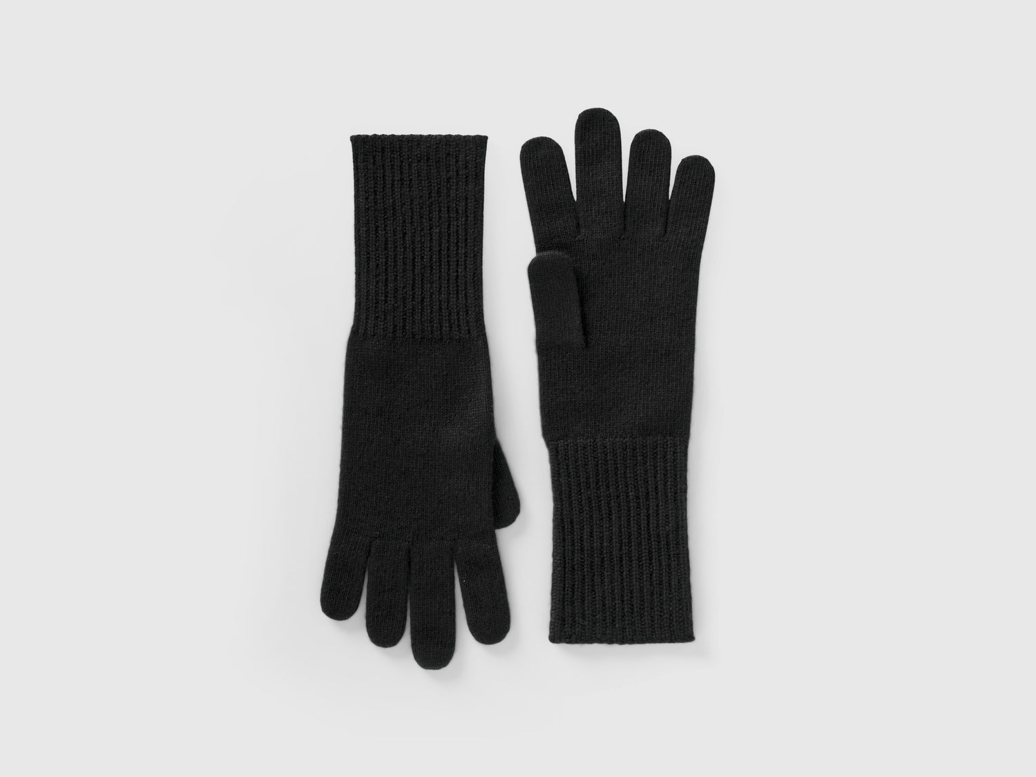 Guantes de mezcla de lana da donna nero | Benetton Outlet