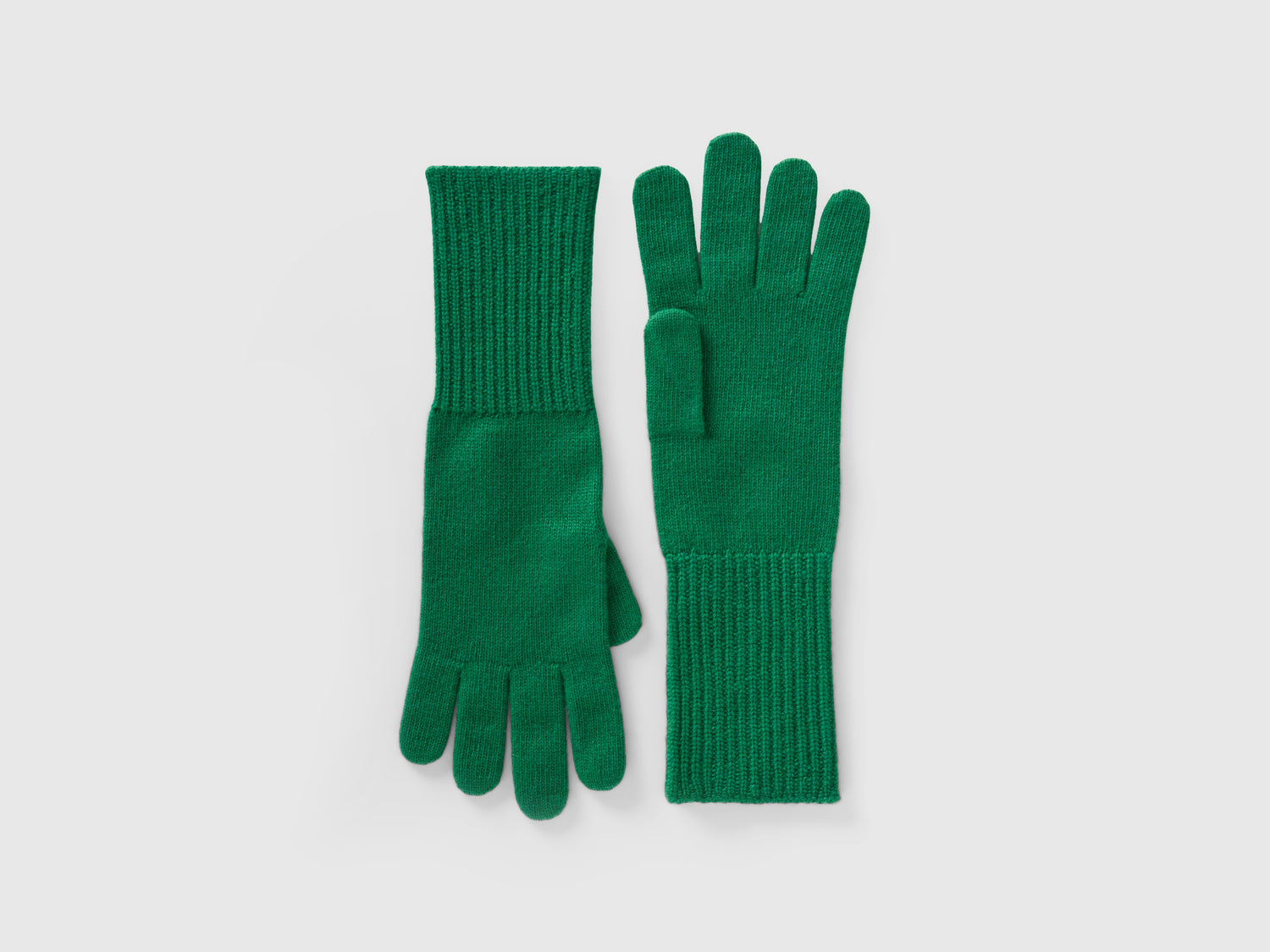 Guanti in misto lana da donna verde | Benetton Outlet