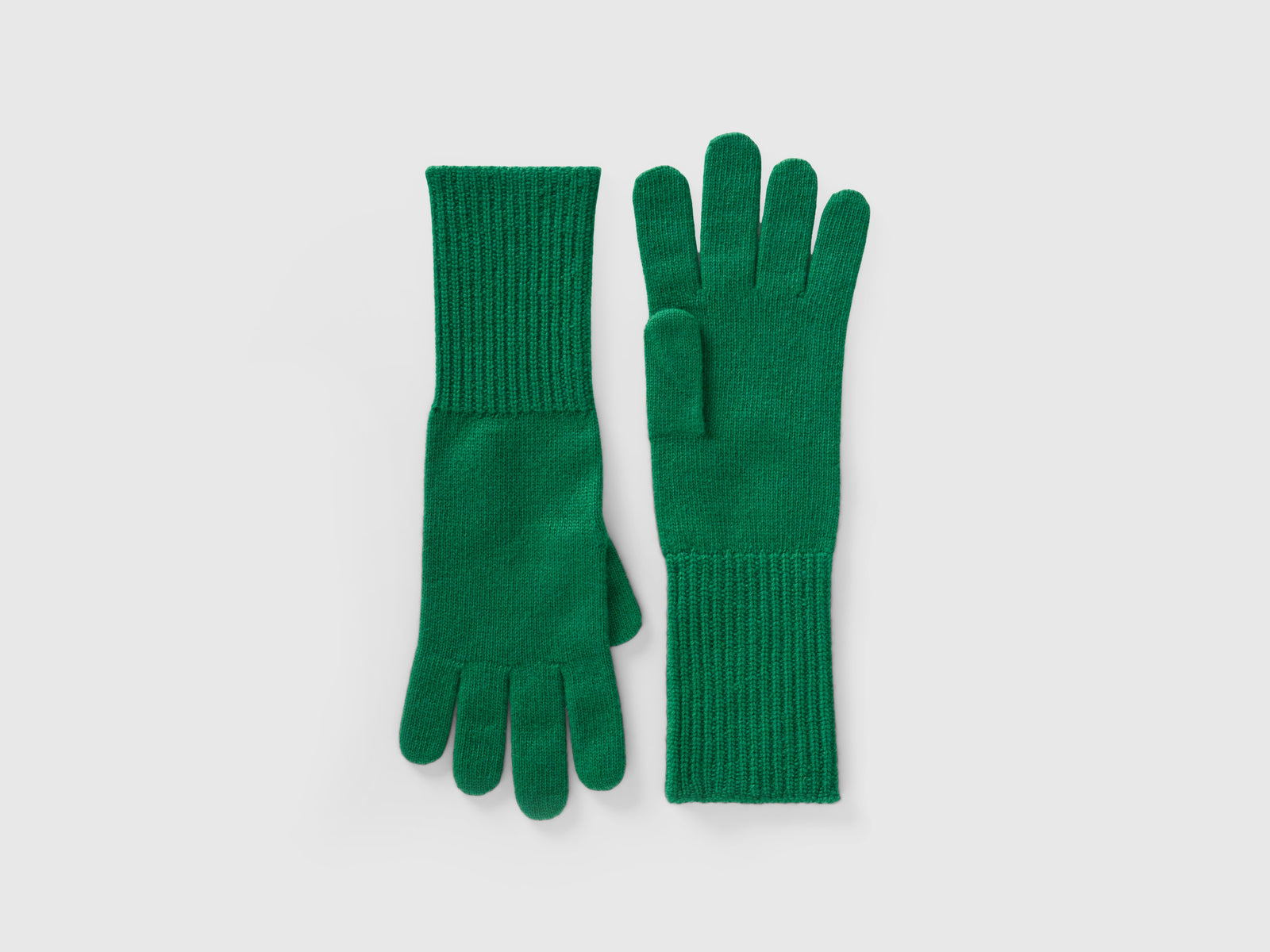 Guanti in misto lana da donna verde | Benetton Outlet