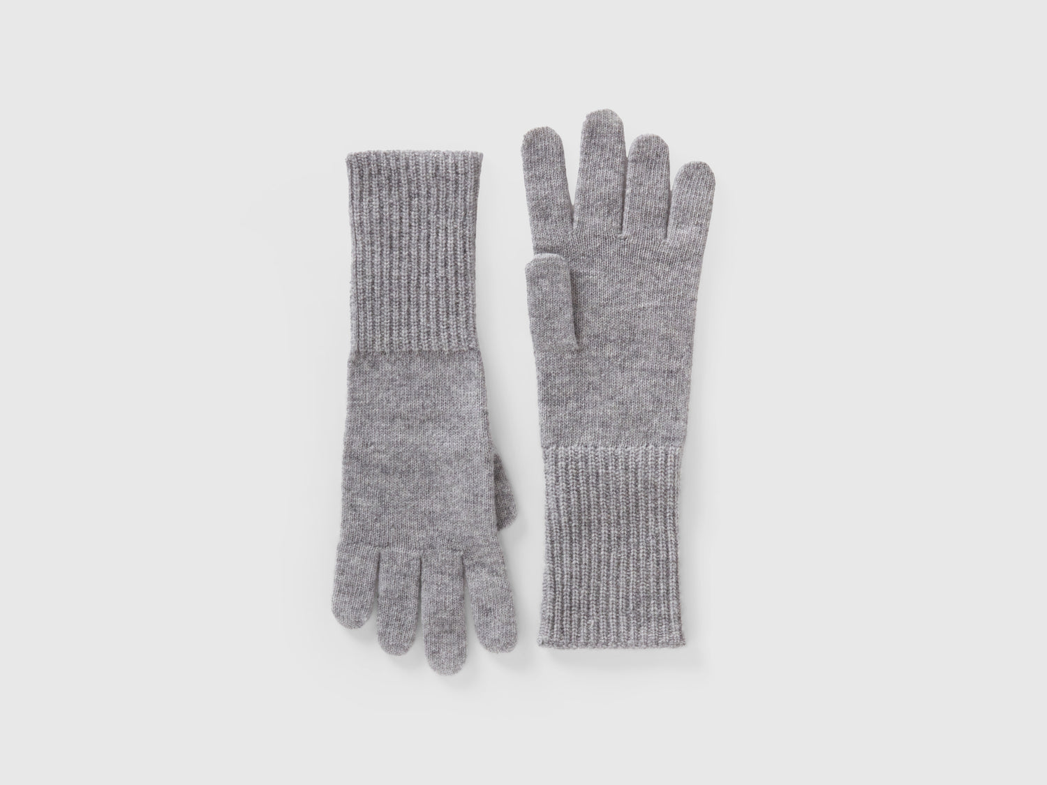 Guantes de mezcla de lana da donna grigio chiaro | Benetton Outlet