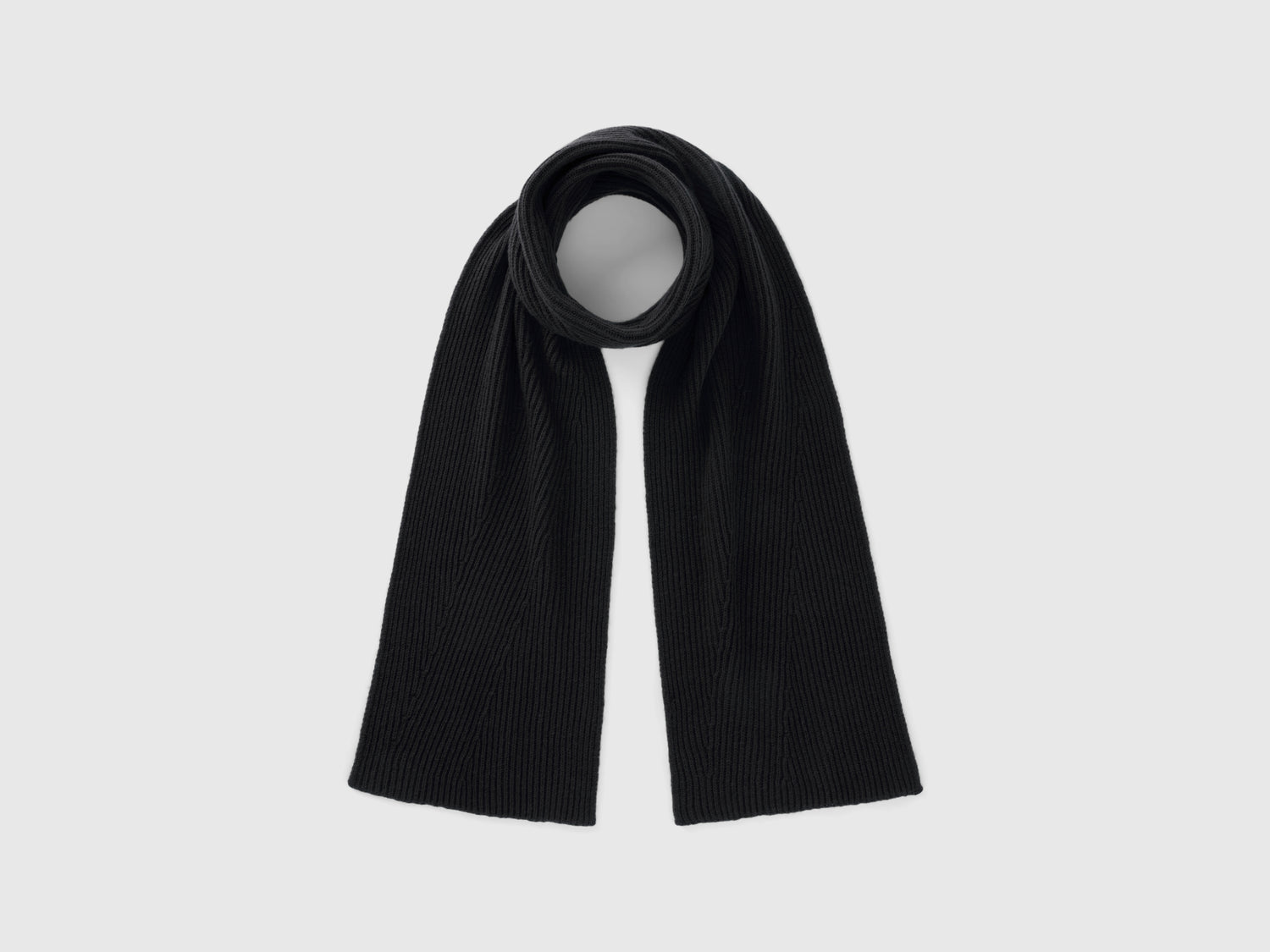 Bufanda de mezcla de lana da donna nero | Benetton Outlet