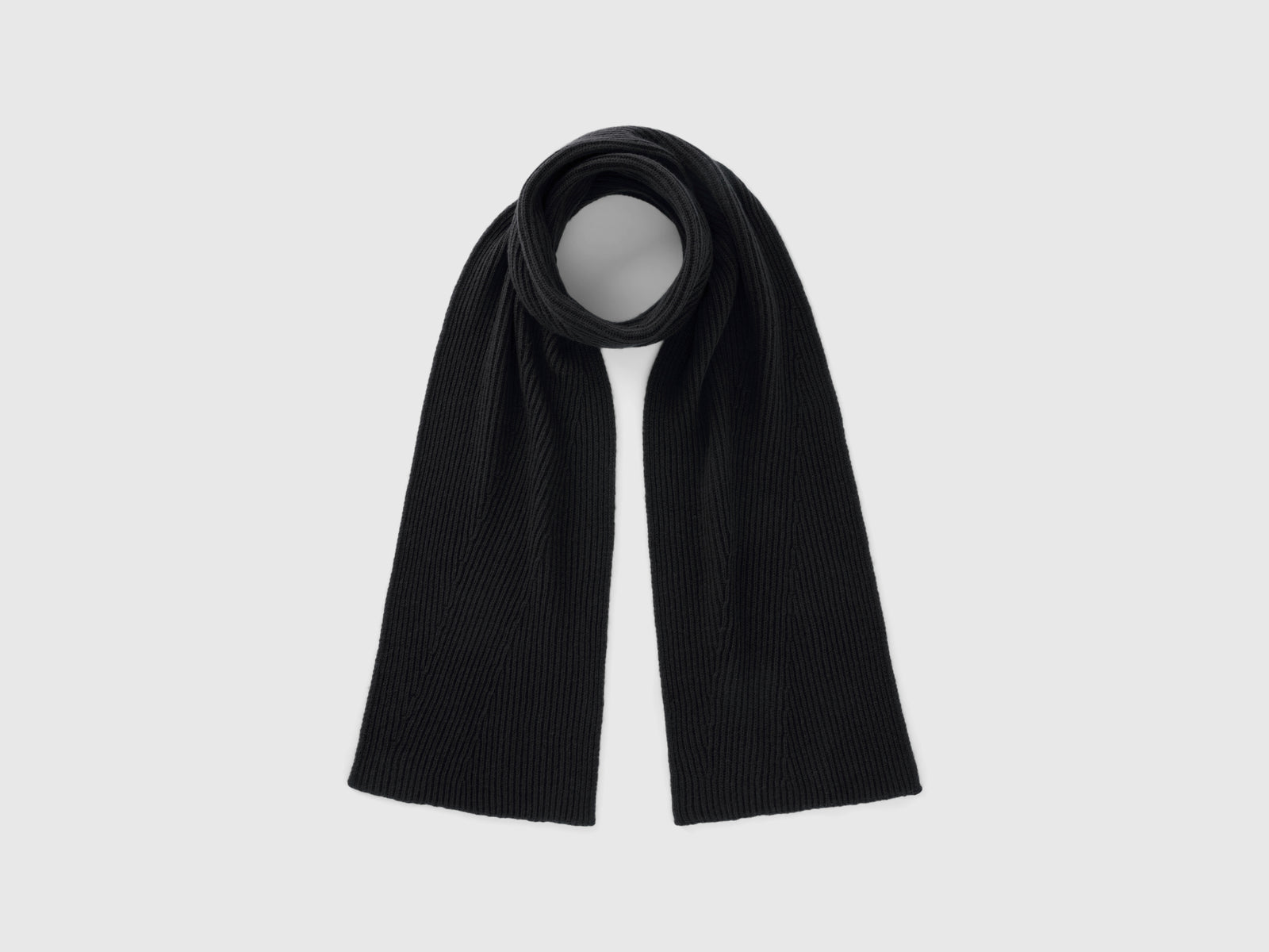 Bufanda de mezcla de lana da donna nero | Benetton Outlet