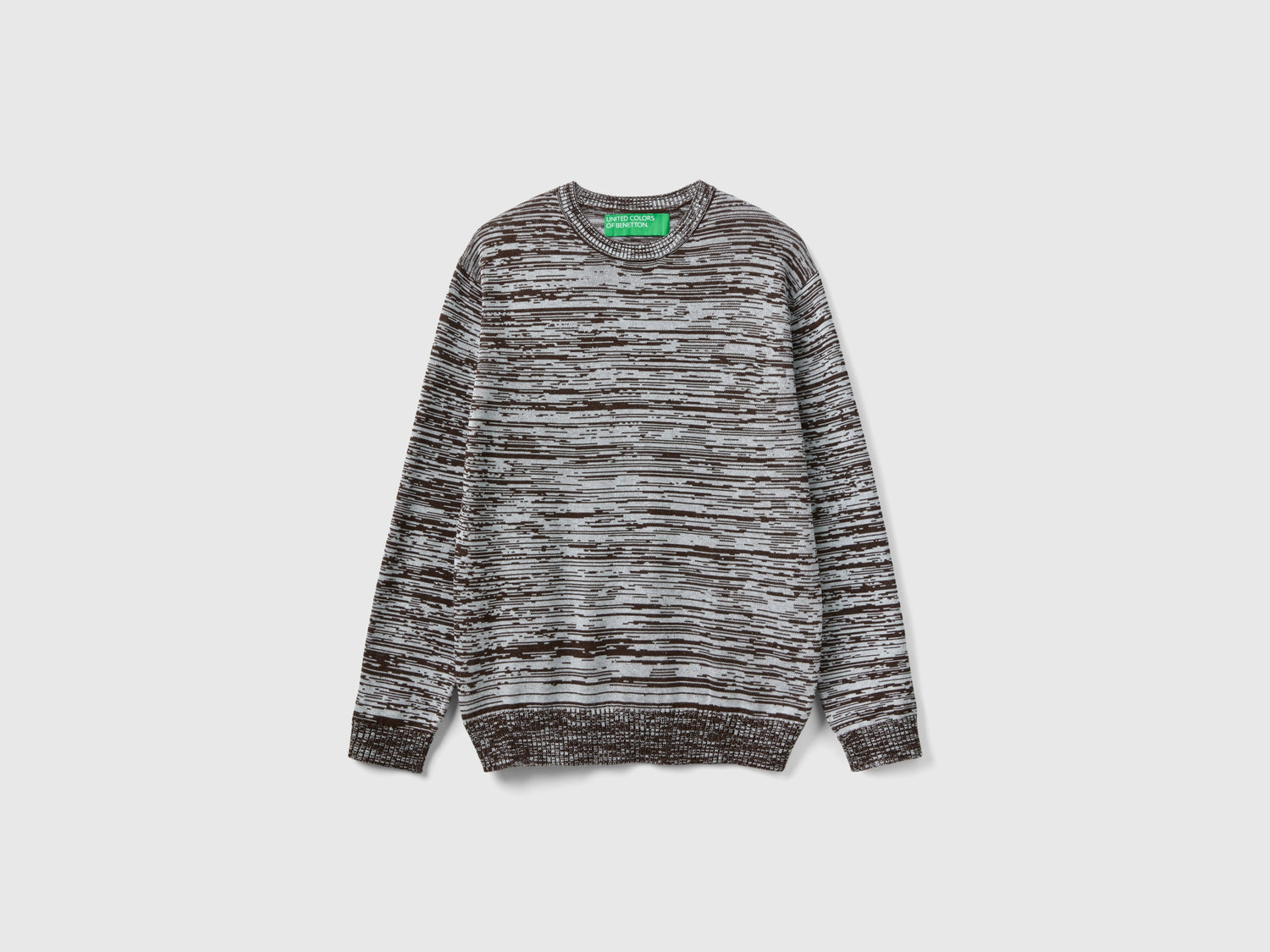 Maglia con motivo a righe da uomo marrone scuro | Benetton Outlet