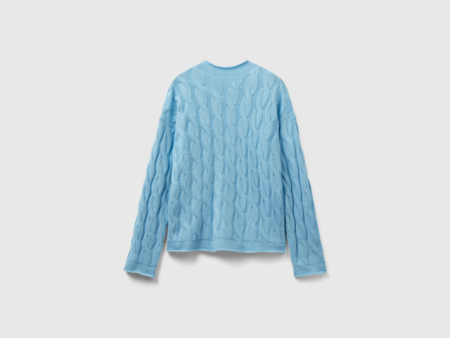 Maglia con lavorazione a trecce da donna azzurro | Benetton Outlet