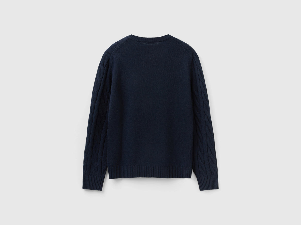 Maglia a trecce in misto cashmere