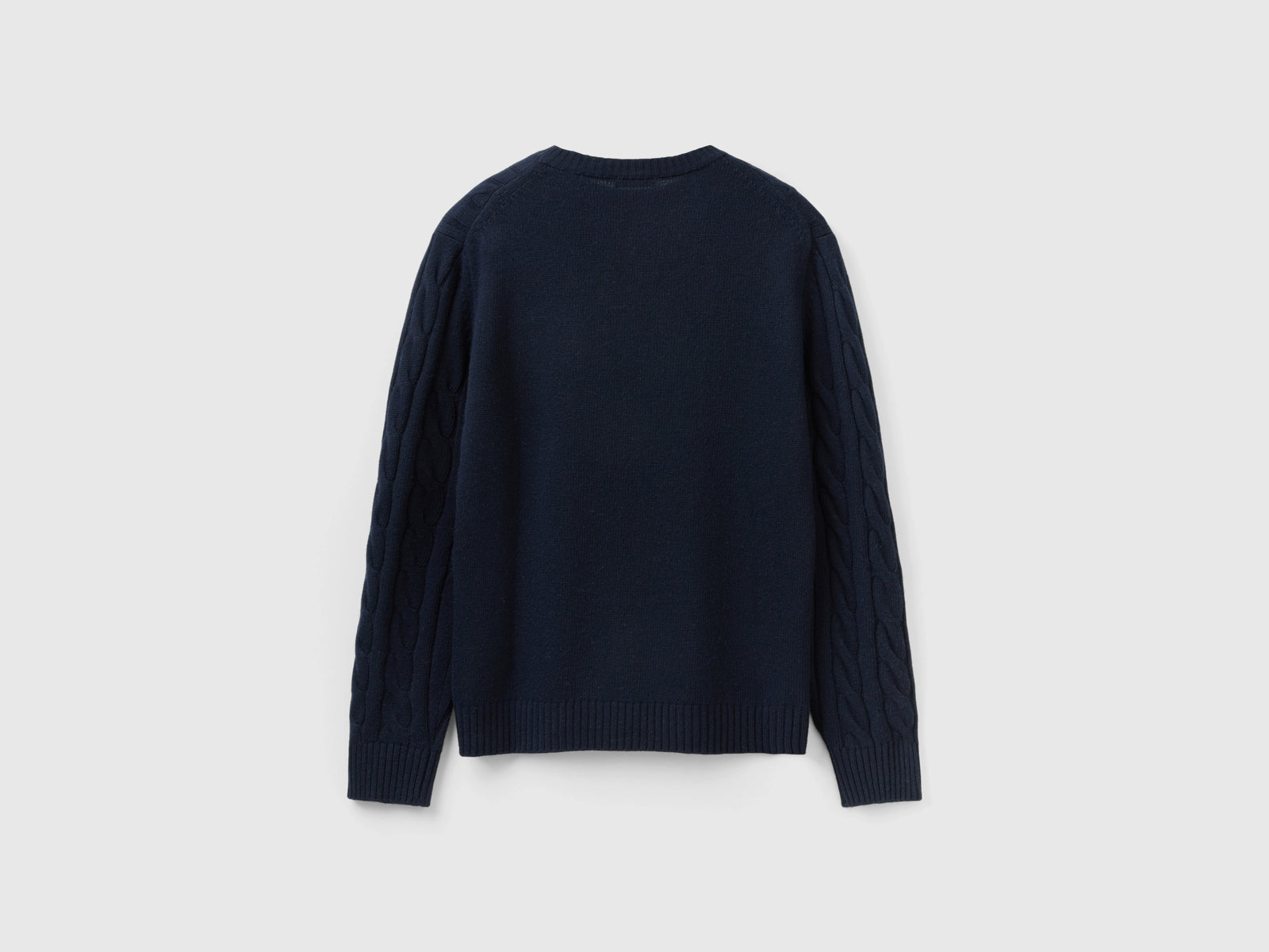 Maglia a trecce in misto cashmere da uomo blu scuro 2 | Benetton Outlet