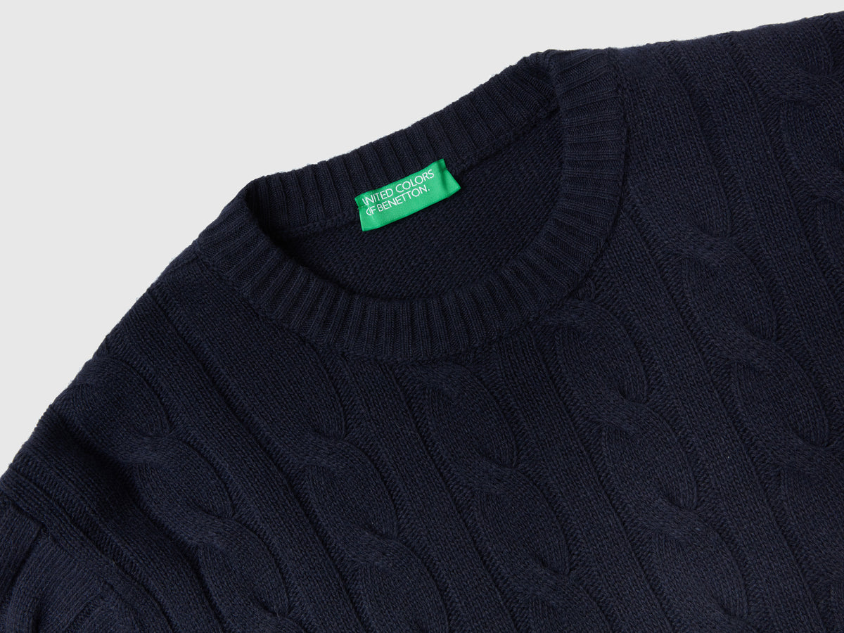 Maglia a trecce in misto cashmere