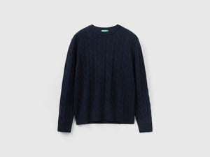 Maglia a trecce in misto cashmere