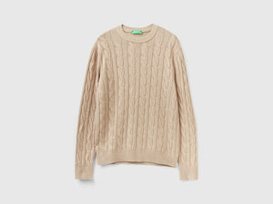 Maglia a trecce in misto cashmere