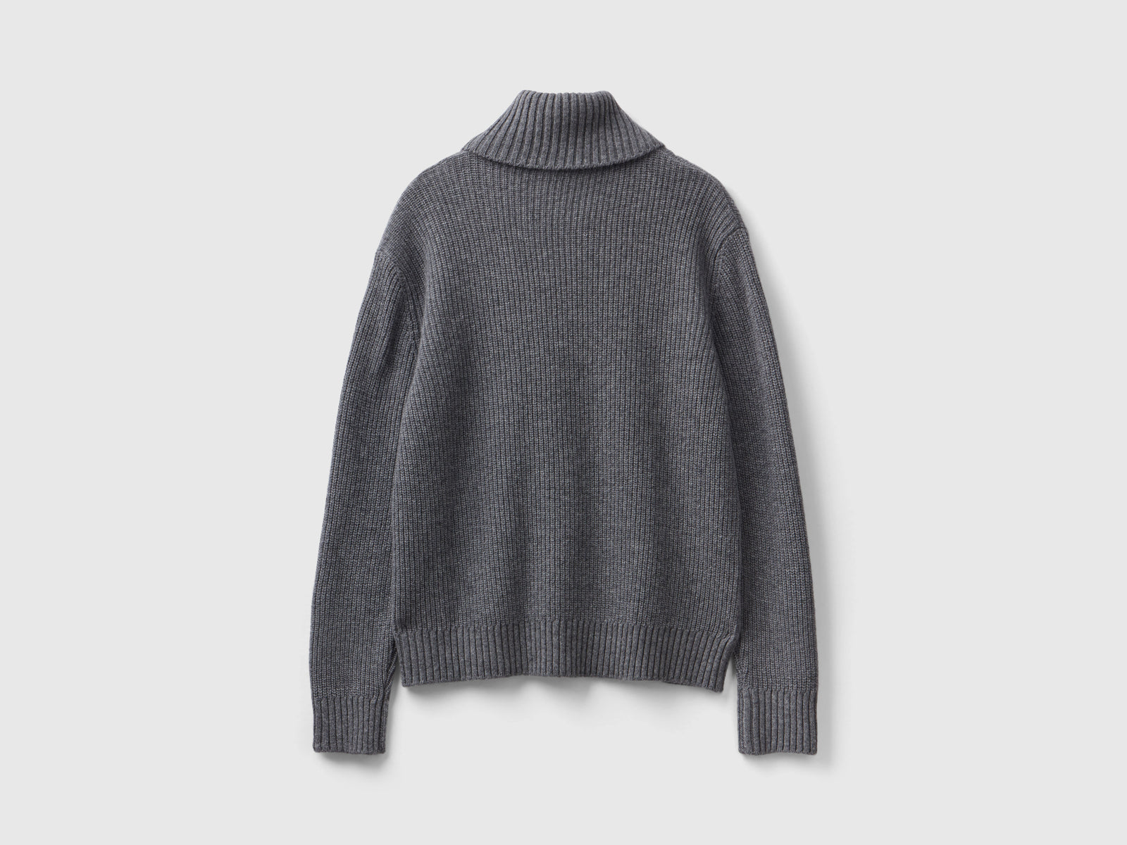 Maglione dolcevita lavorato da donna grigio scuro 2 | Benetton Outlet