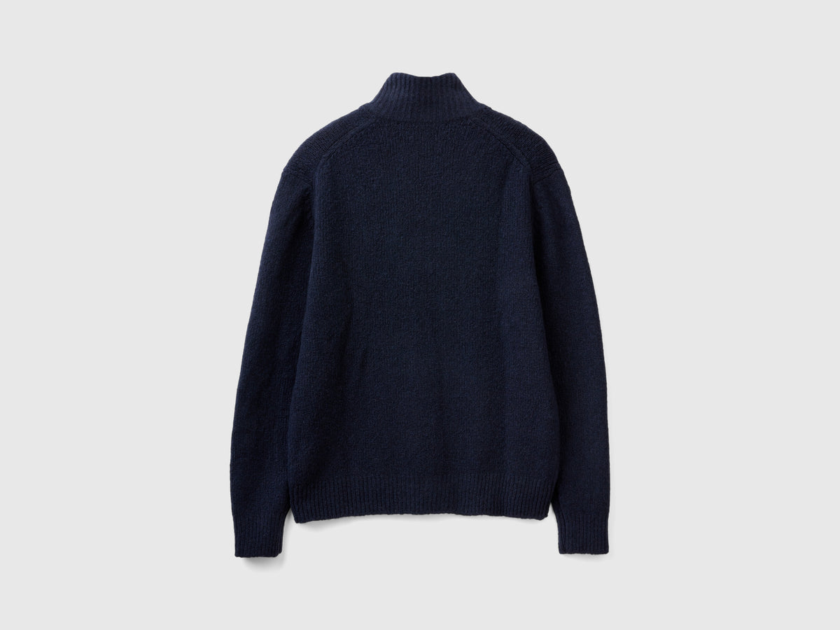 Maglia over fit con mezza zip