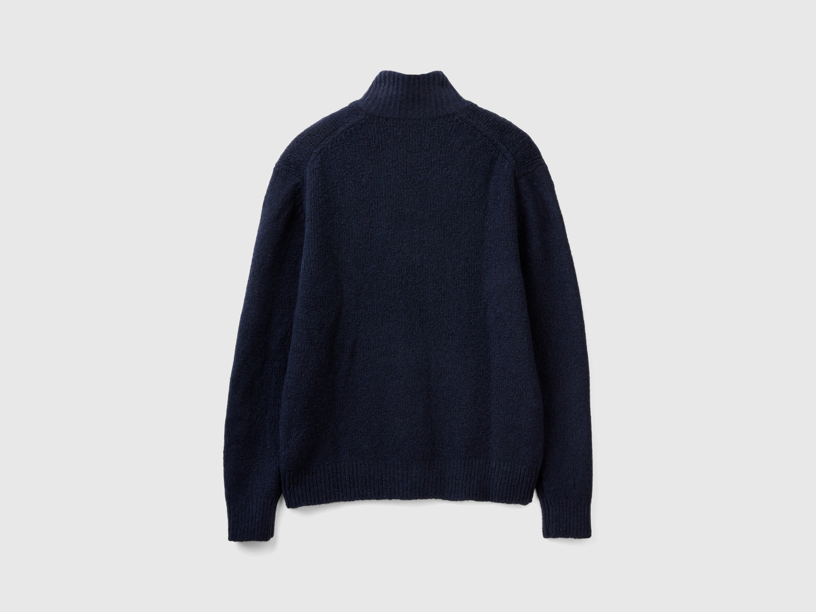 Maglia over fit con mezza zip da uomo blu scuro 2 | Benetton Outlet