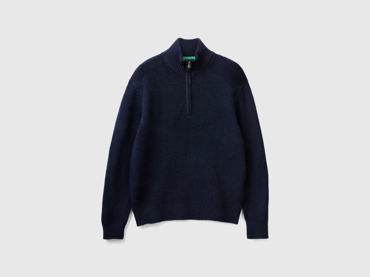 Maglia over fit con mezza zip