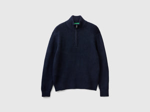 Maglia over fit con mezza zip