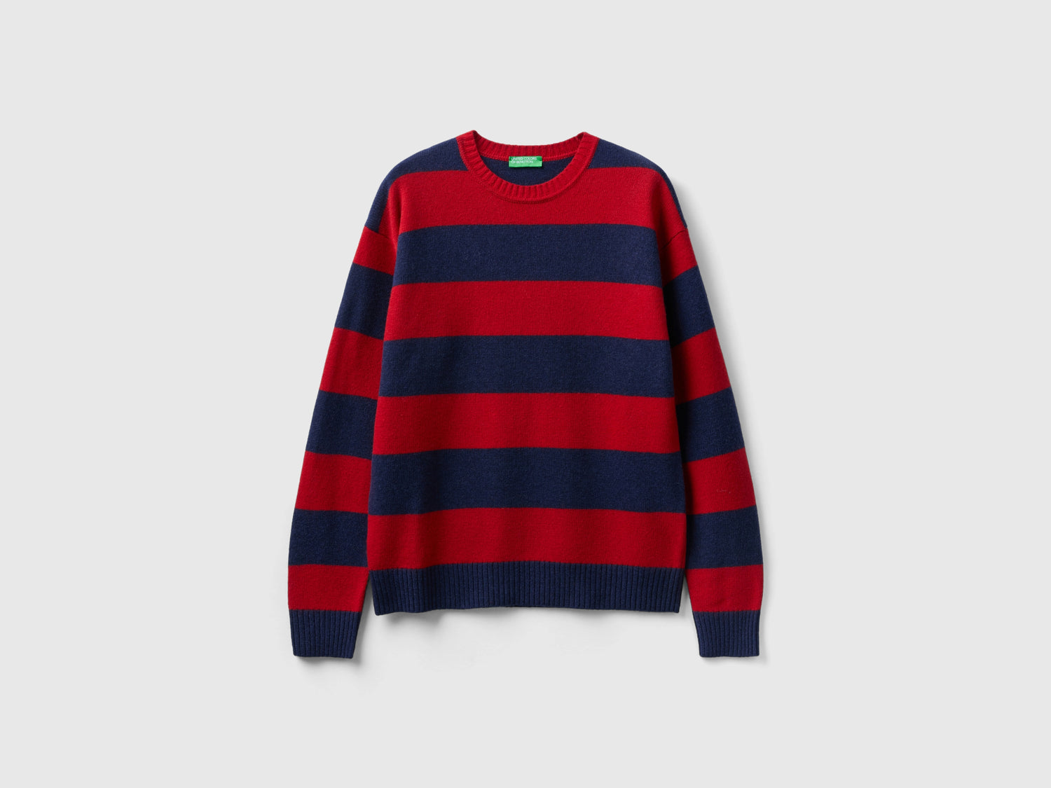 Maglione a righe bicolor da uomo rosso | Benetton Outlet