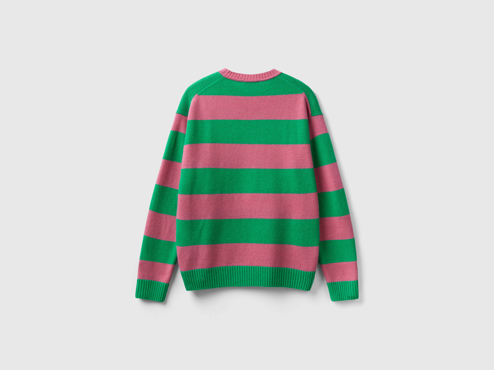 Maglione a righe bicolor da uomo rosa 2 | Benetton Outlet
