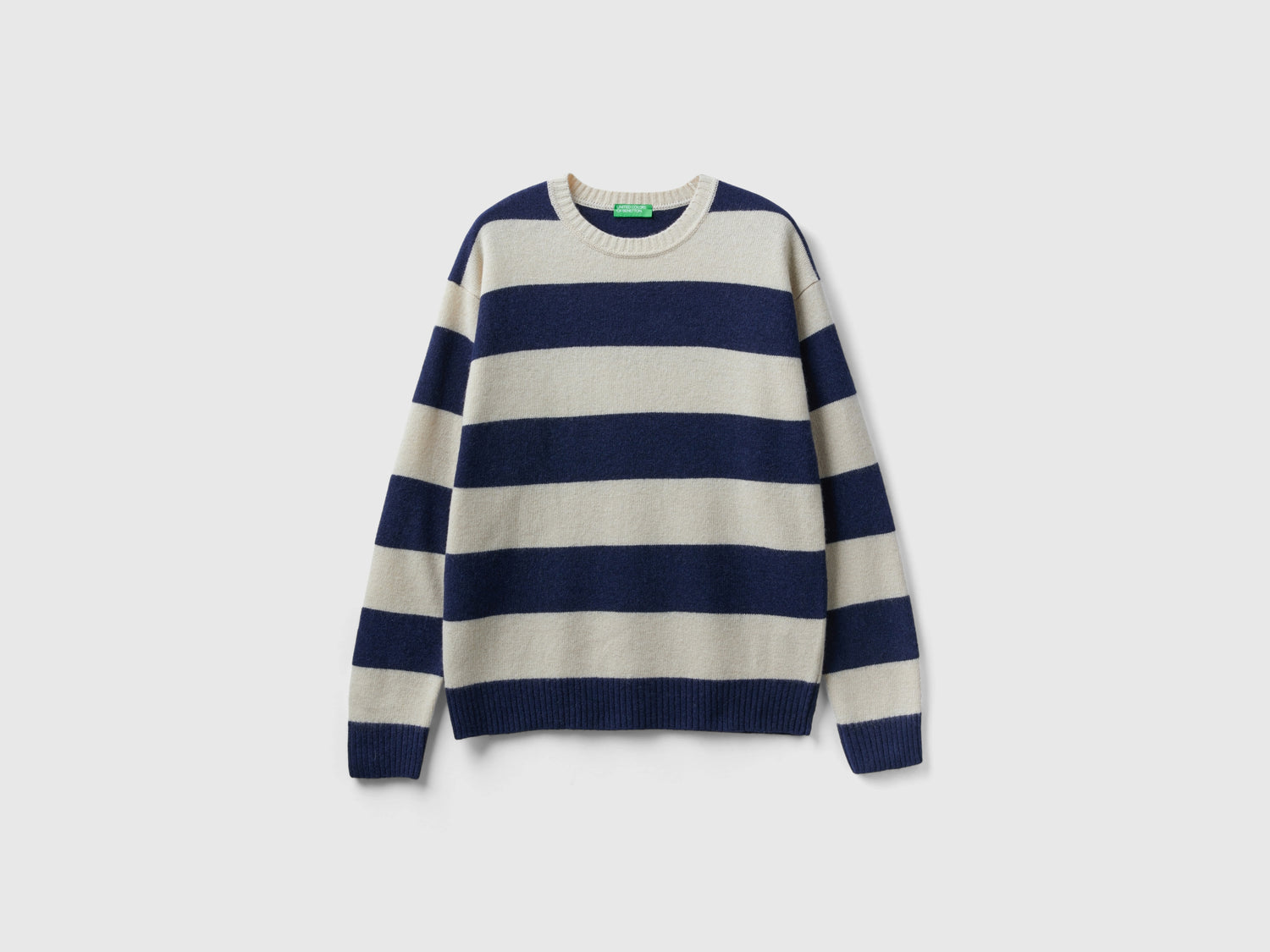 Maglione a righe bicolor da uomo beige | Benetton Outlet
