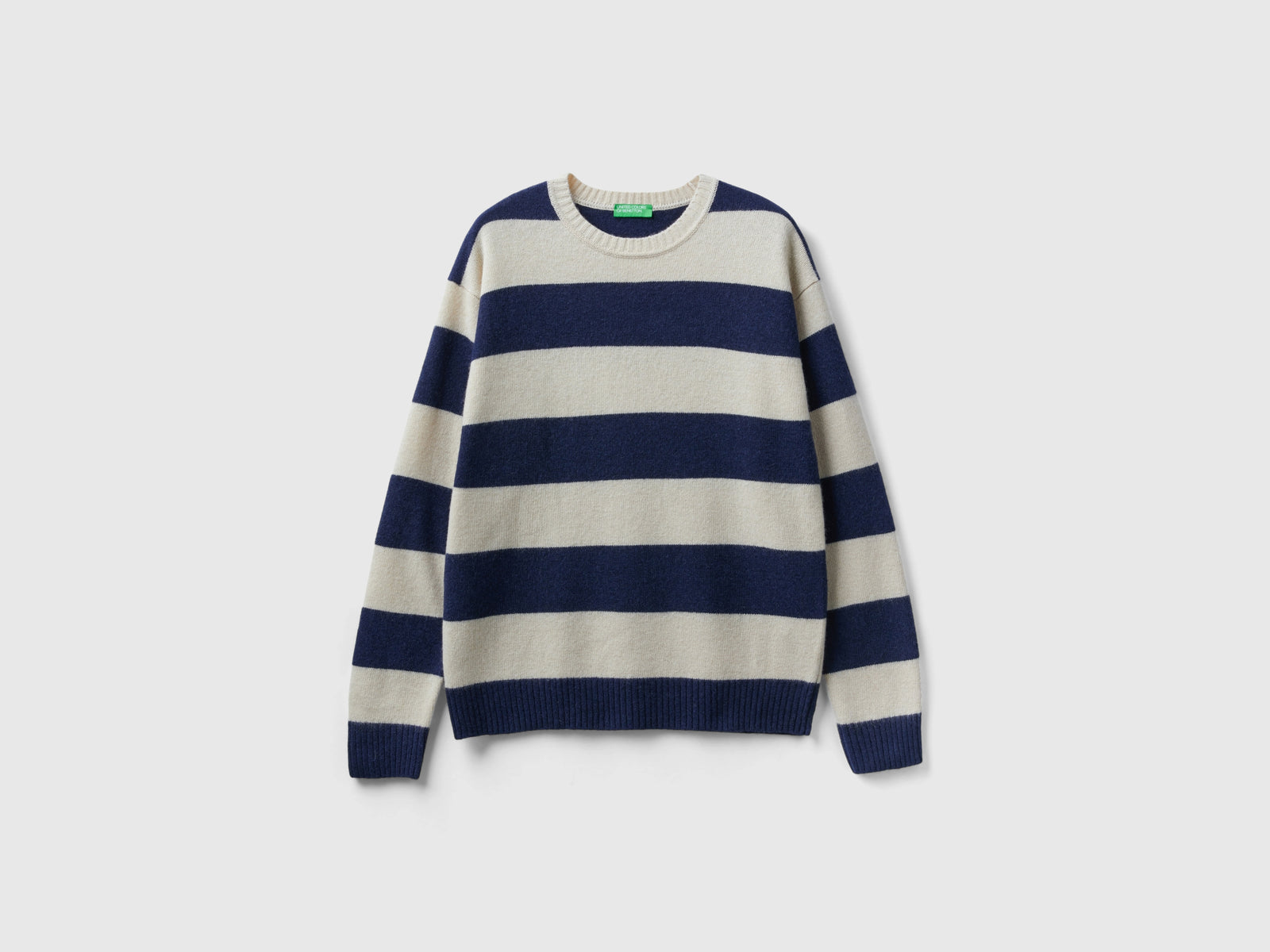 Maglione a righe bicolor da uomo beige | Benetton Outlet