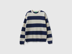 Maglione a righe bicolor