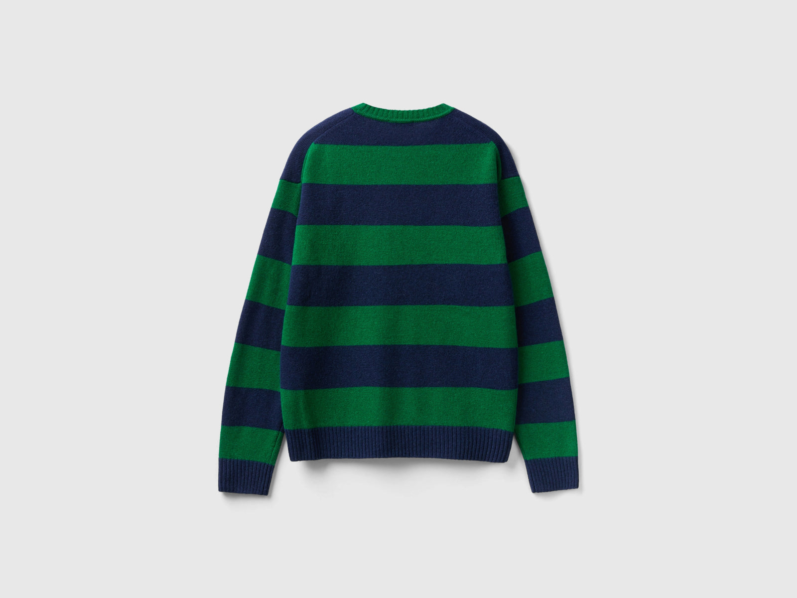 Maglione a righe bicolor da uomo verde 2 | Benetton Outlet