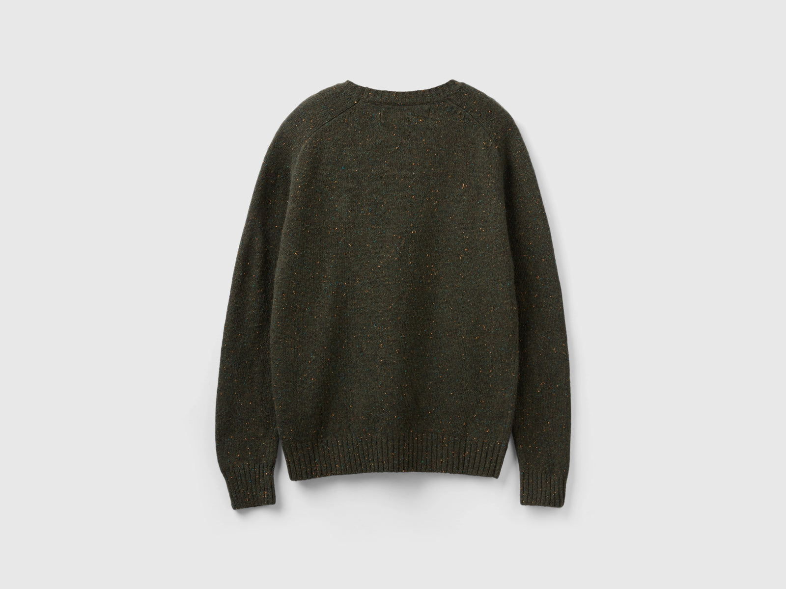 Maglia girocollo in misto lana da uomo verde militare 2 | Benetton Outlet