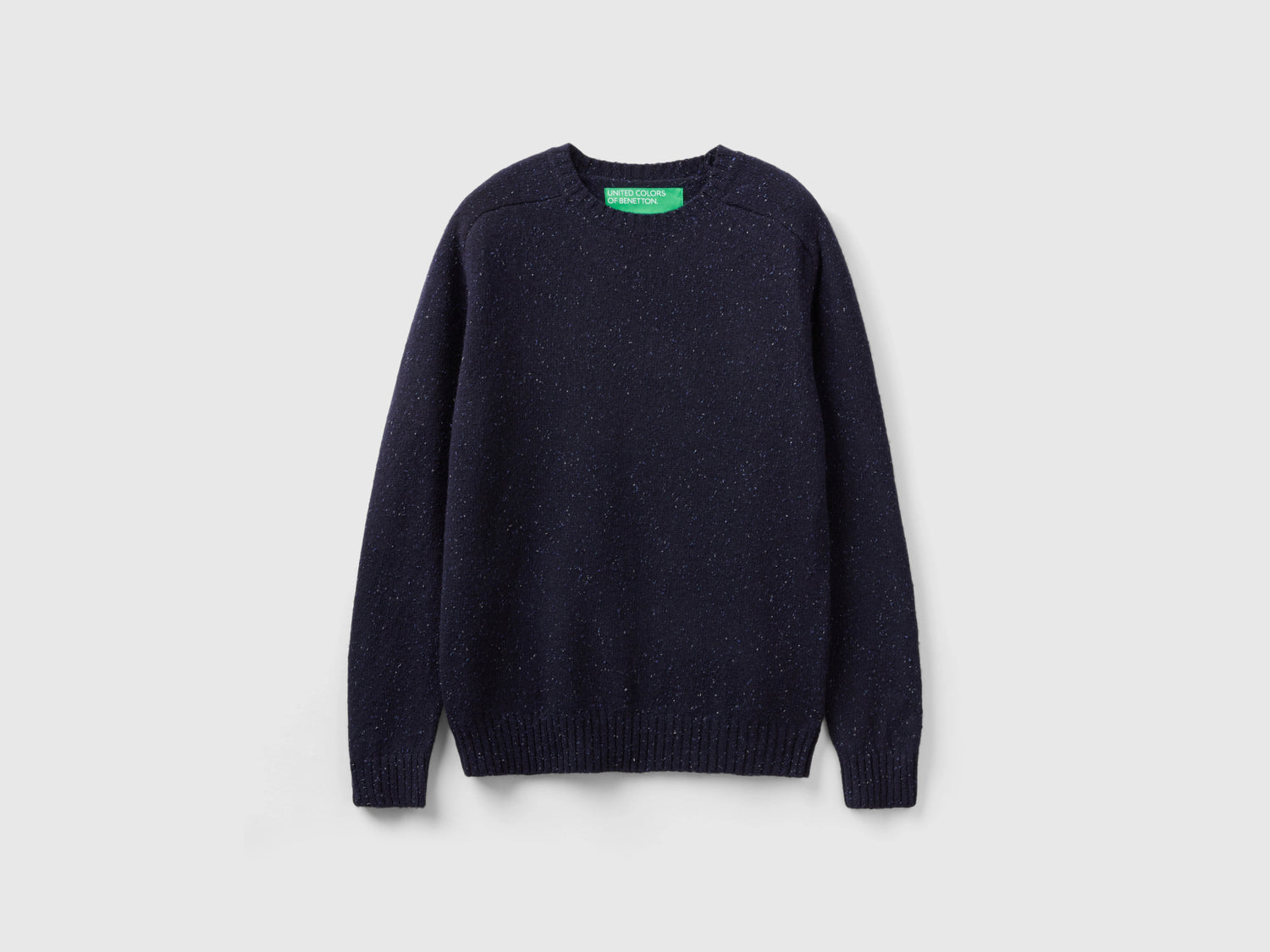 Maglia girocollo in misto lana da uomo blu scuro | Benetton Outlet