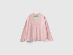 Maglia scollo a V in filato riciclato
