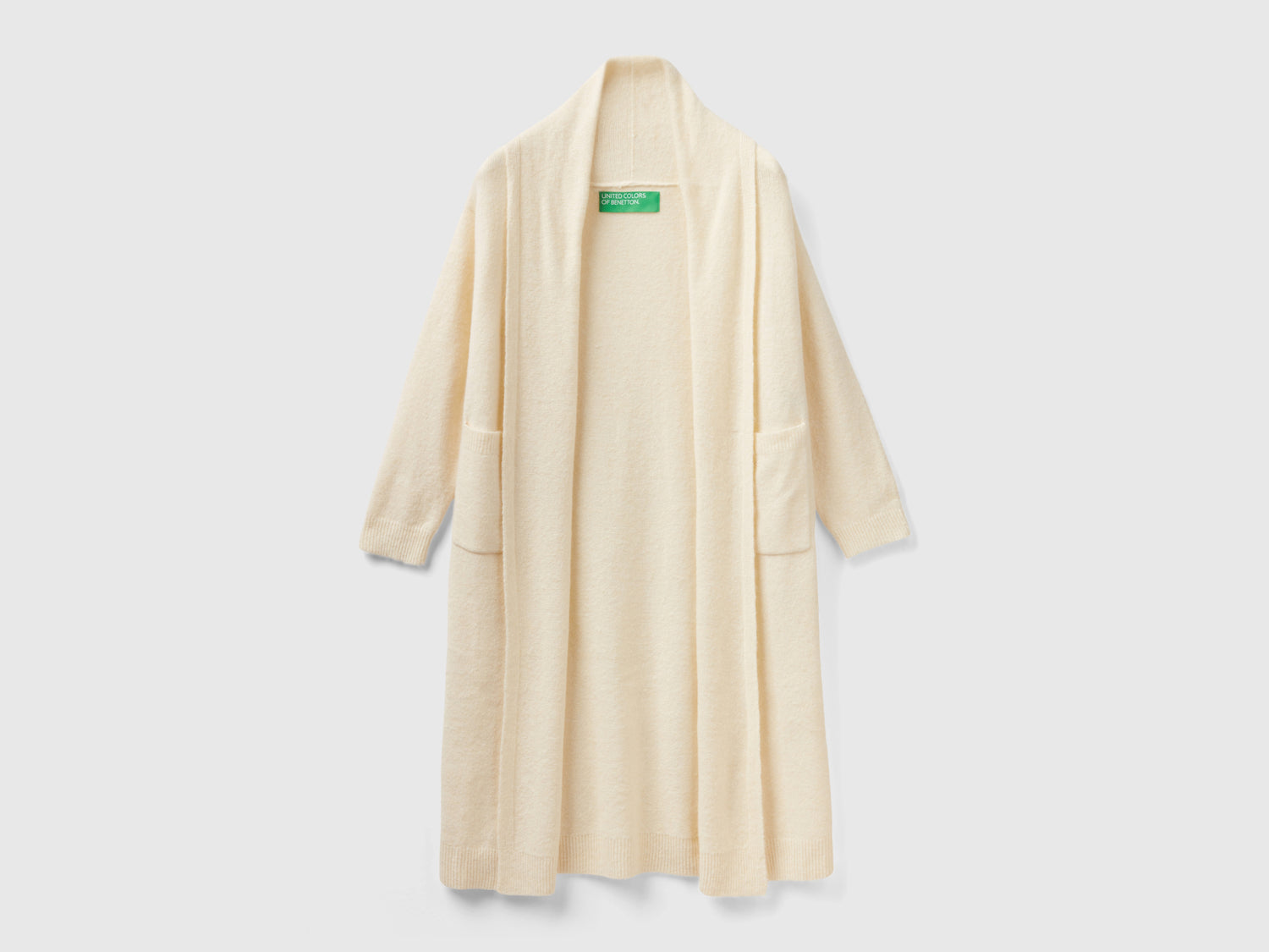 Long cardigan in recycled yarn da donna bianco panna | Benetton Outlet