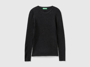 Ribbed sweater with lurex