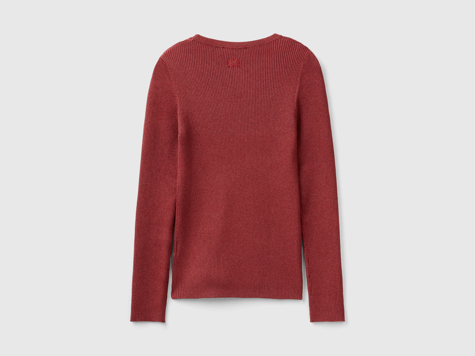 Maglioncino a costine con lurex da donna bordeaux 2 | Benetton Outlet
