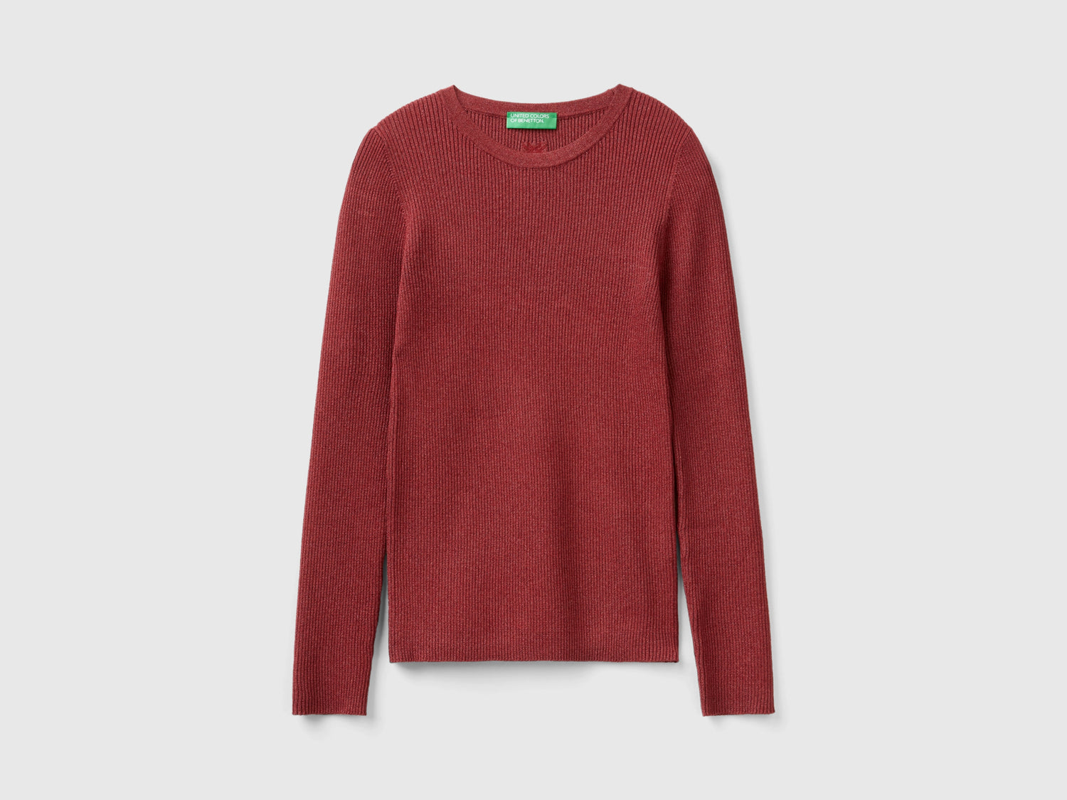 Ribbed sweater with lurex da donna bordeaux | Benetton Outlet
