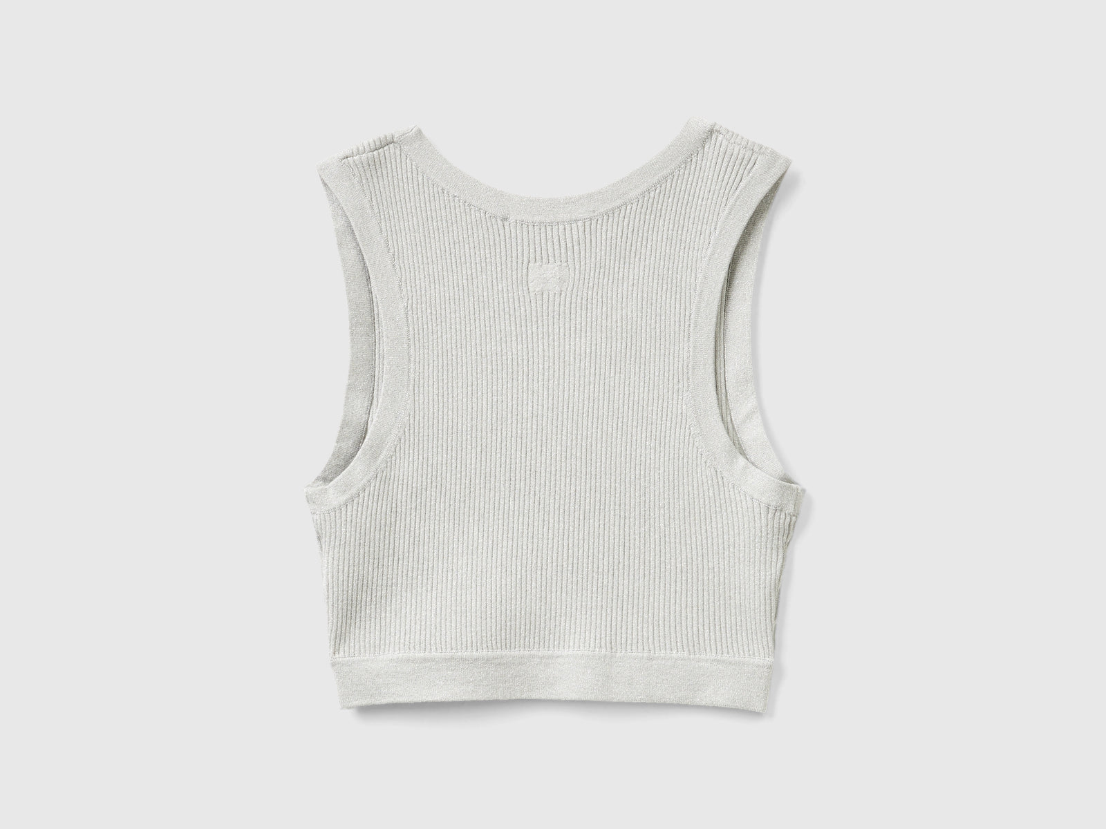 Brassiere a costine con lurex da donna grigio chiaro 2 | Benetton Outlet