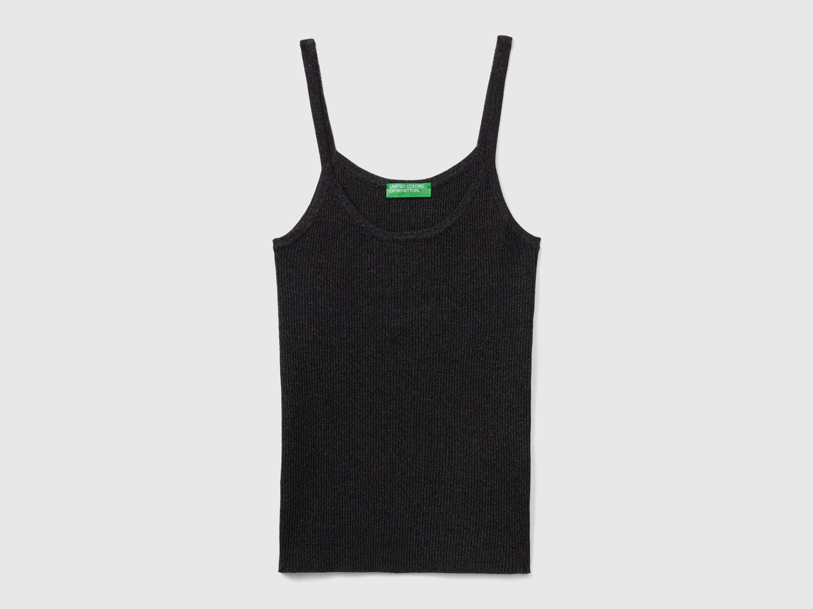 Canotta stretch con lurex da donna nero | Benetton Outlet