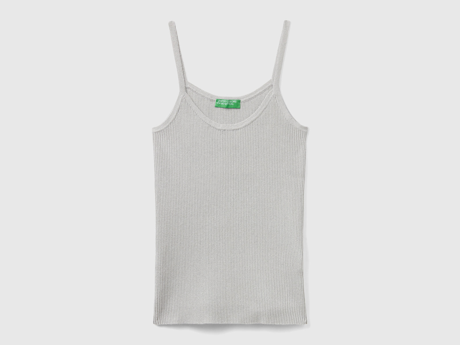 Canotta stretch con lurex da donna grigio chiaro | Benetton Outlet