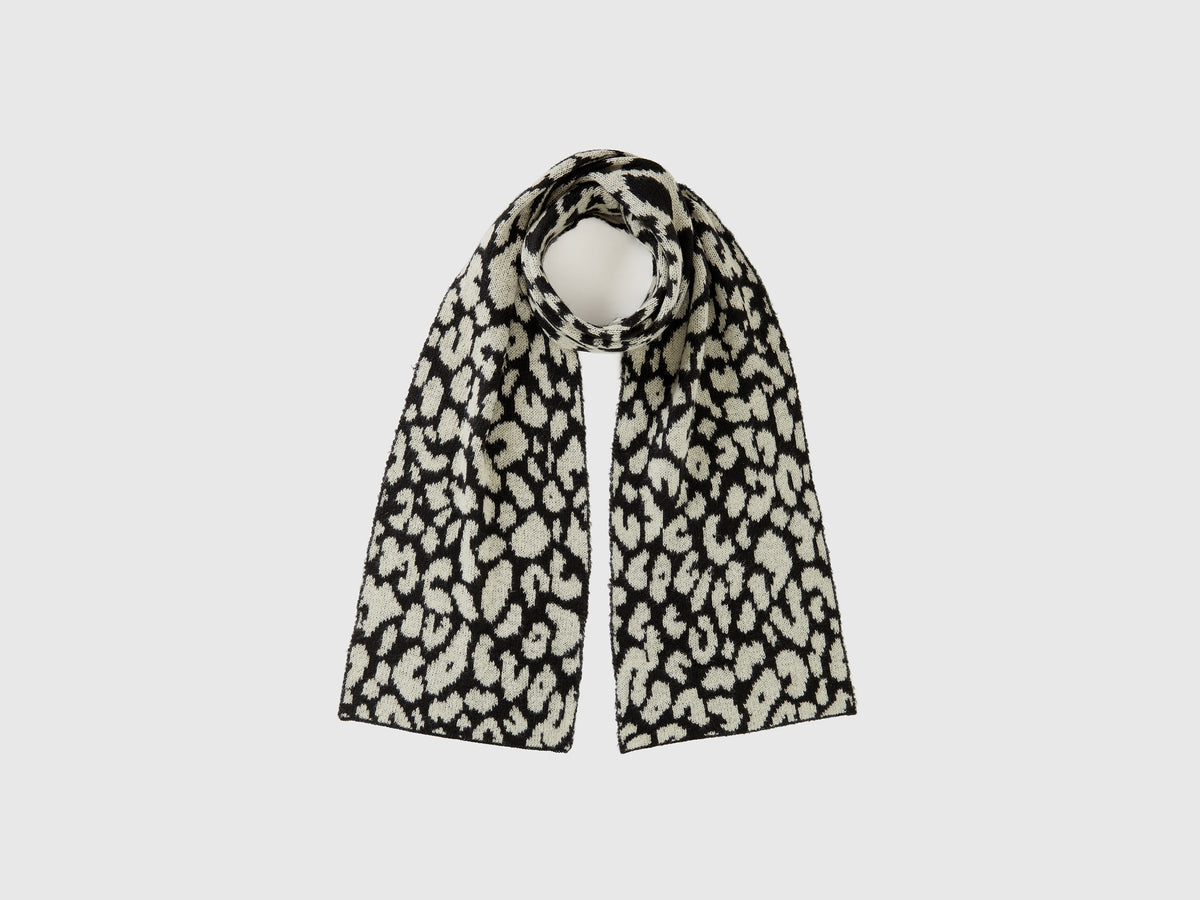 Sciarpa animalier in misto mohair